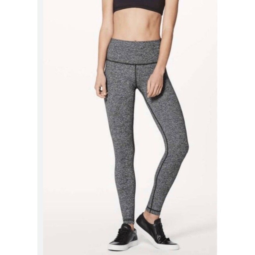 Lululemon Womens HR Align Pant Heathered Herringbone Black /White Legging  6